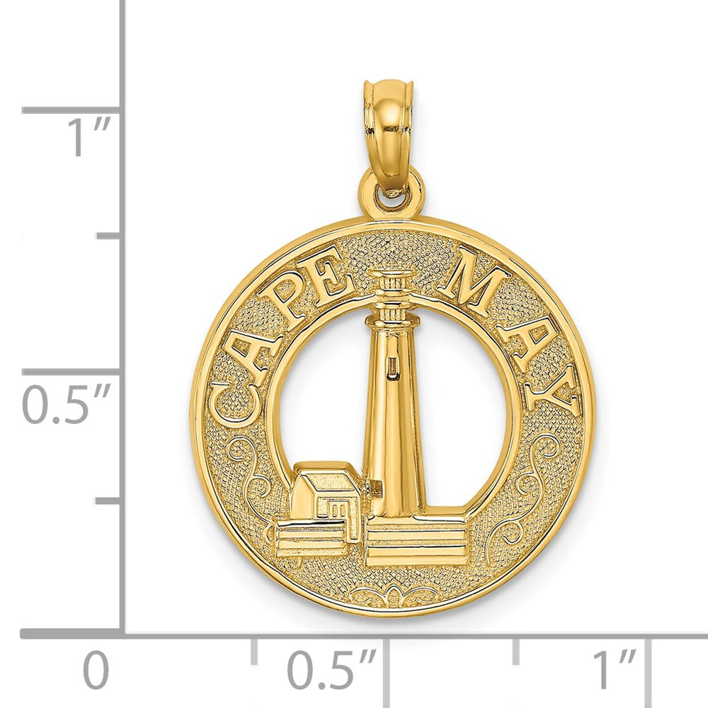 14K Gelbgold CAPE MAY Charm mit Leuchtturm