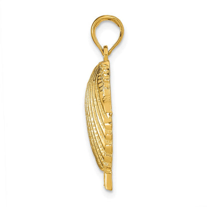 14K Gelbgold 3D CAPE MAY Jakobsmuschel-Anhänger