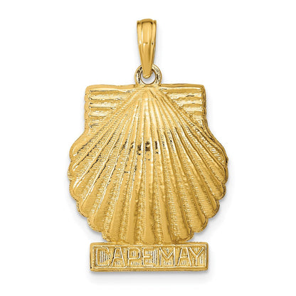 14K Gelbgold 3D CAPE MAY Jakobsmuschel-Anhänger