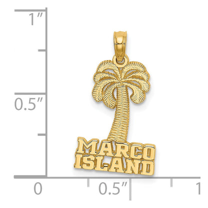 14K Gelbgold MARCO ISLAND Palmenbaum-Charm