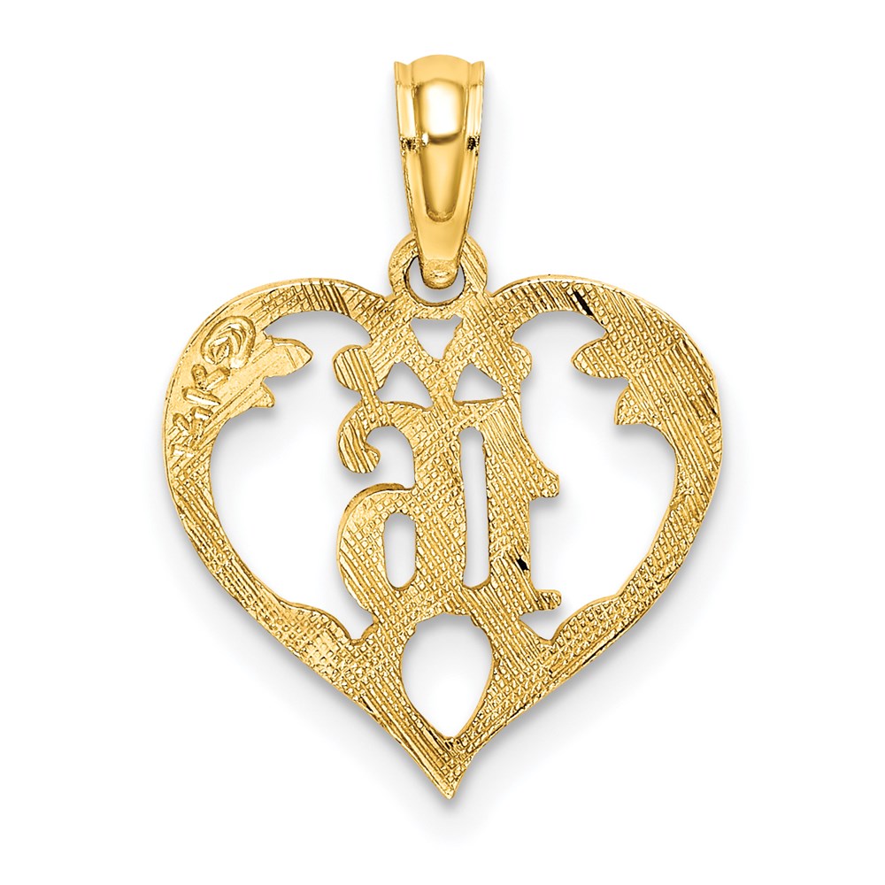 14K Gelbgold 16 Inside Herz Charm