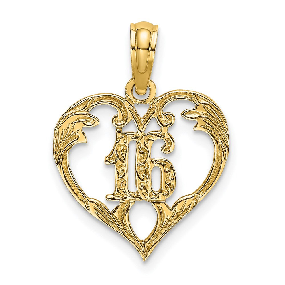 14K Gelbgold 16 Inside Herz Charm