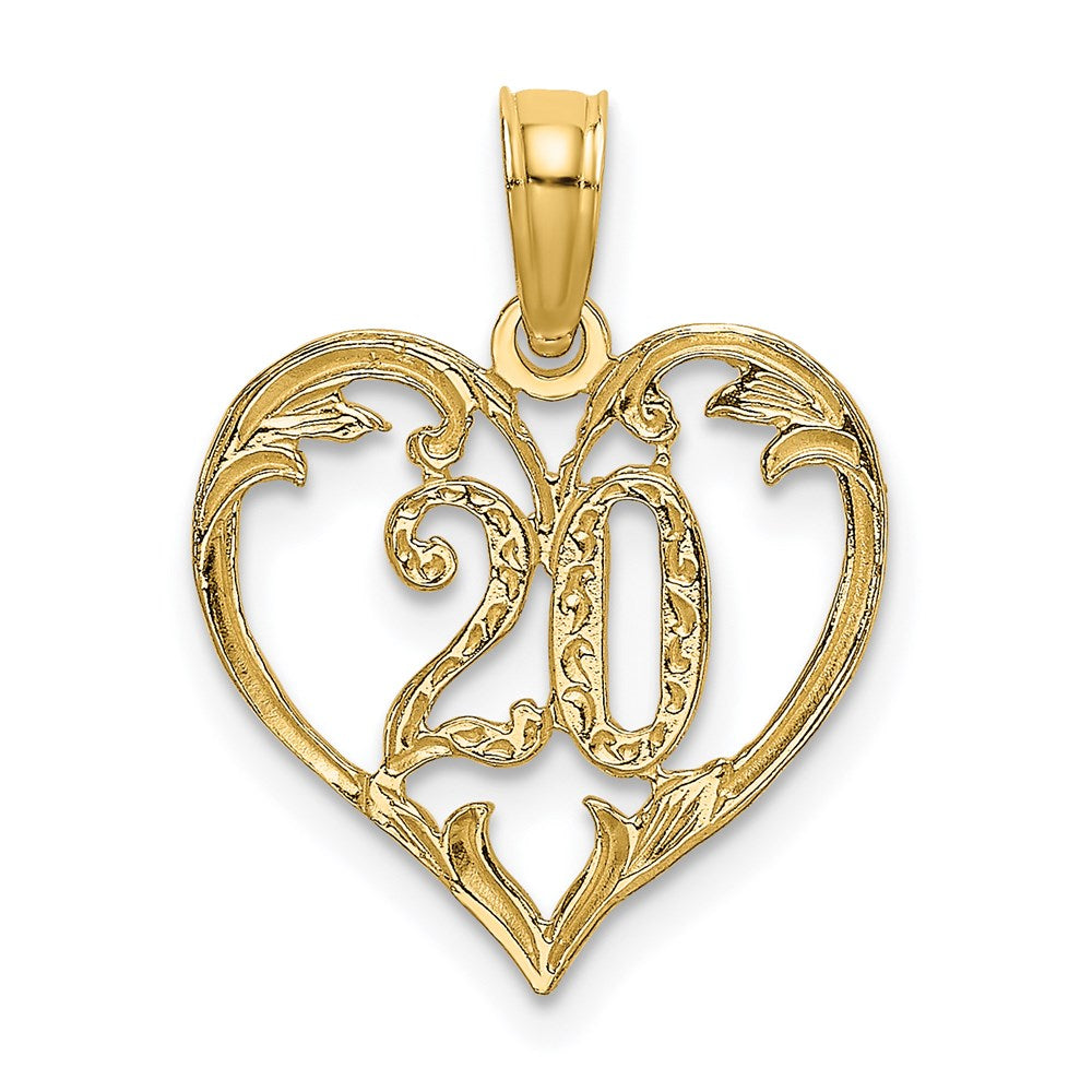 14K Gelbgold 20 in Herz Charm
