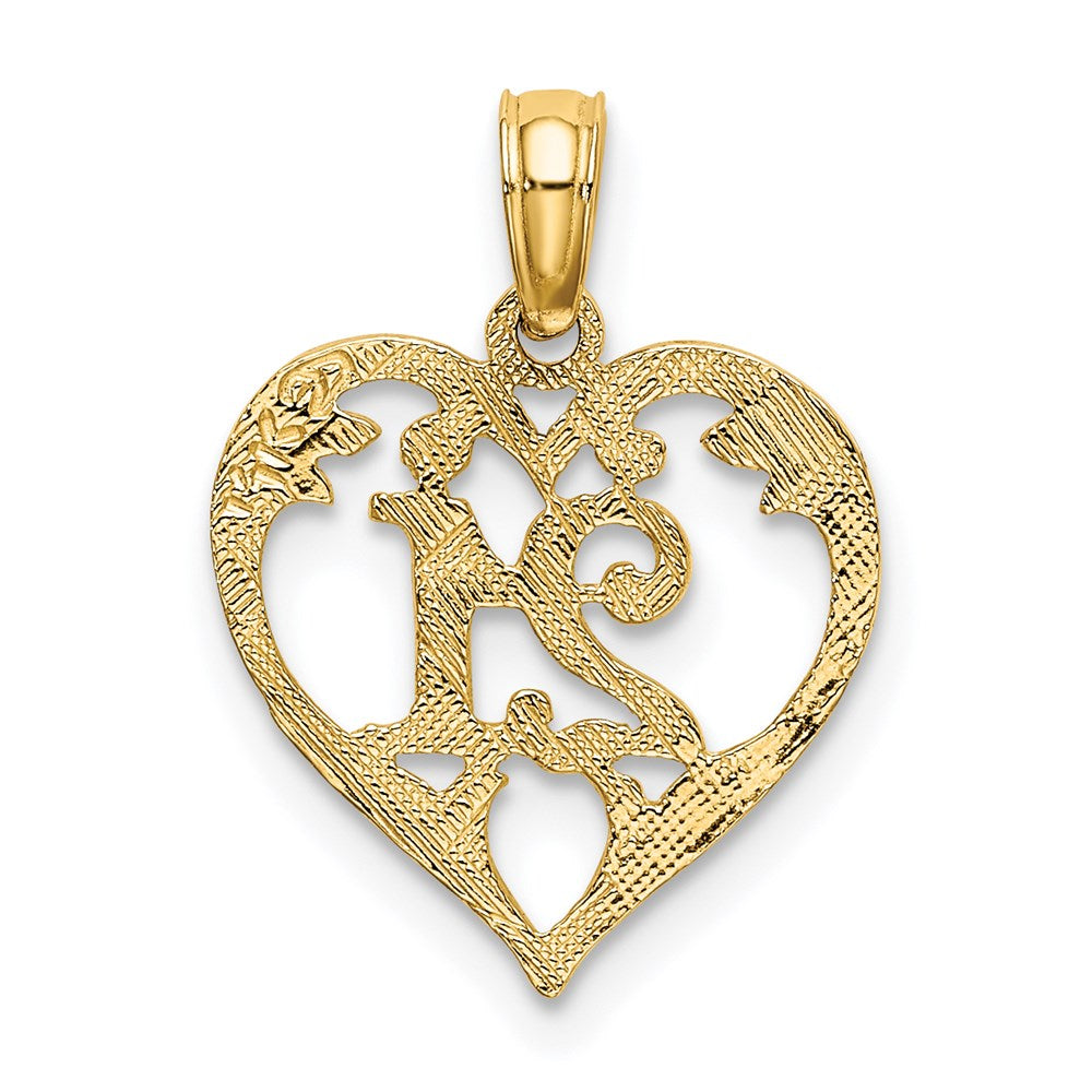14K Gelbgold 21 in Herz Charm