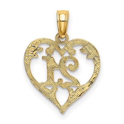 14K Gelbgold 21 in Herz Charm