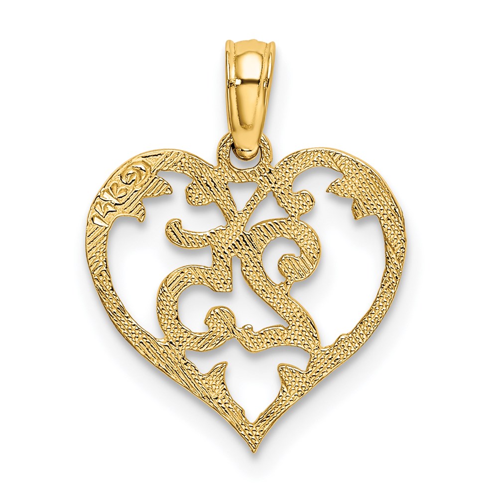 14K Gelbgold 25 in Herz Charm