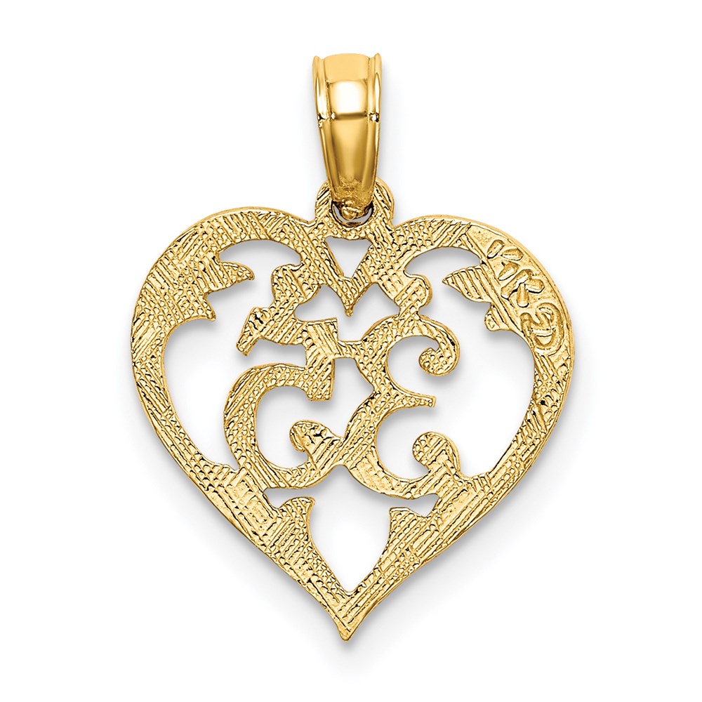 14K Gelbgold 35 in Herz Charm