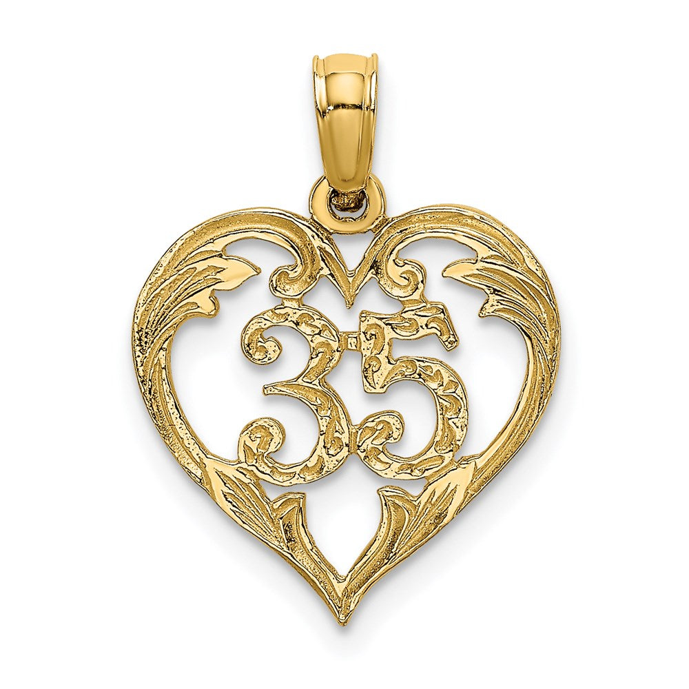 14K Gelbgold 35 in Herz Charm