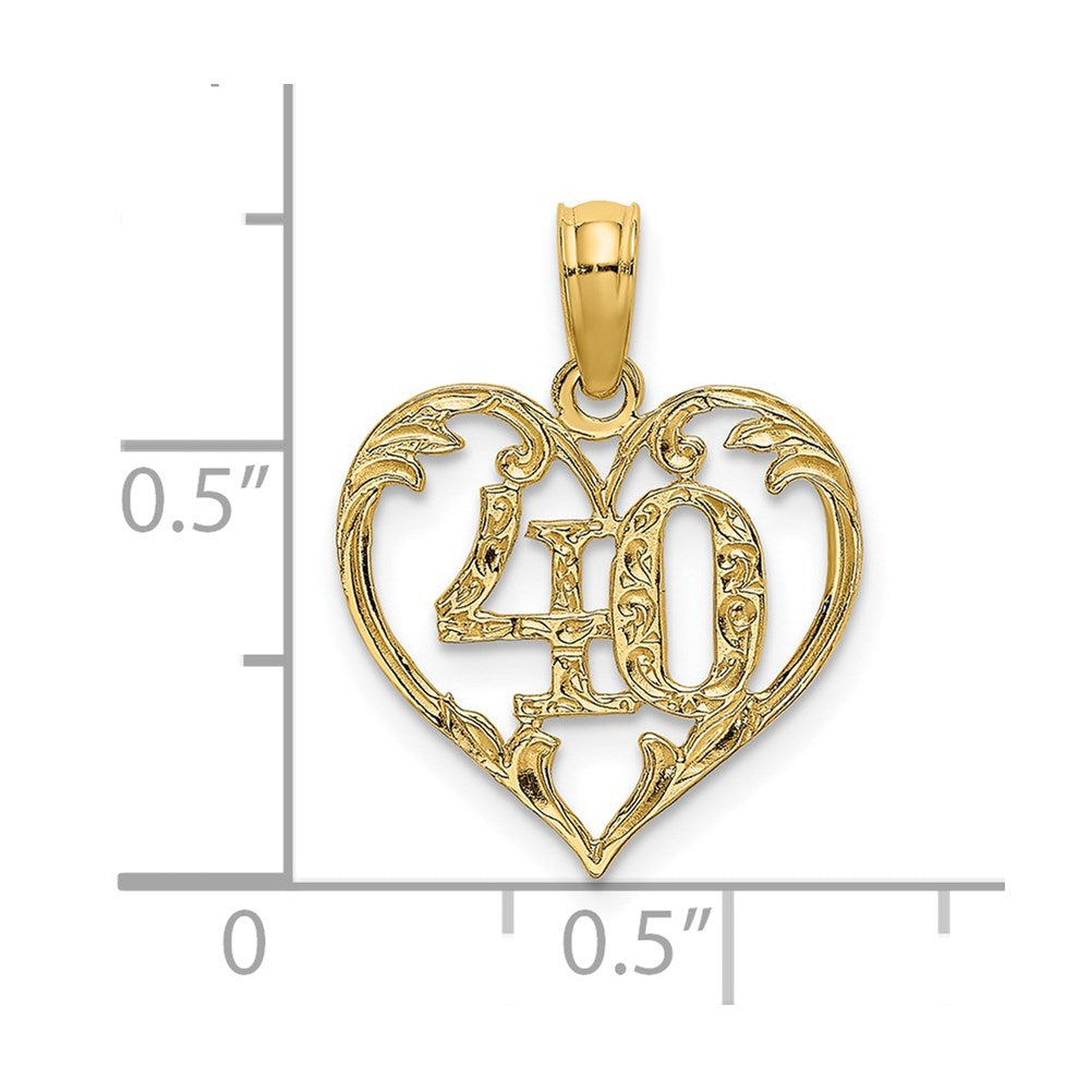 14K Gelbgold 40 in Herz Charm