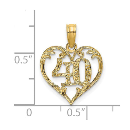 14K Gelbgold 40 in Herz Charm