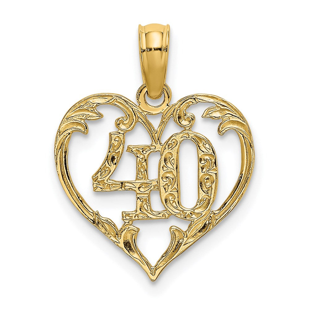 14K Gelbgold 40 in Herz Charm