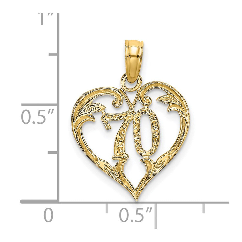 14K Gelbgold 70 in Herz Charm