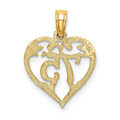 14K Gelbgold 75 in Herz Charm
