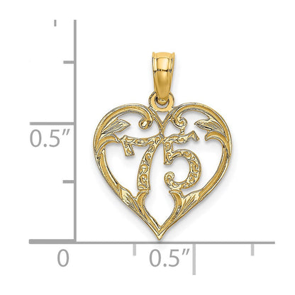 14K Gelbgold 75 in Herz Charm