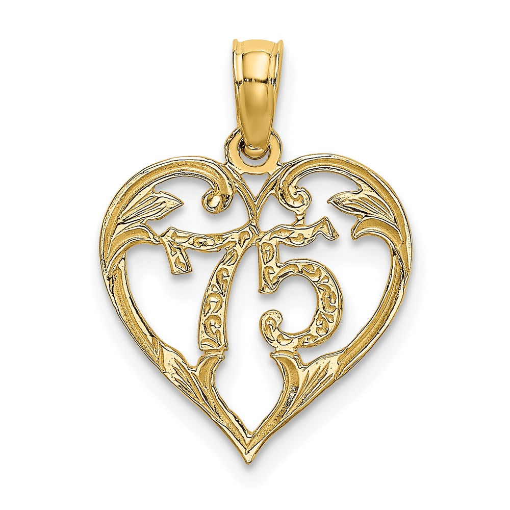 14K Gelbgold 75 in Herz Charm