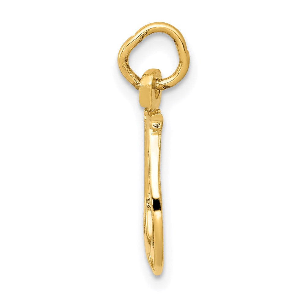 14K Gelbgold Massiv Poliert Hufeisen Charm