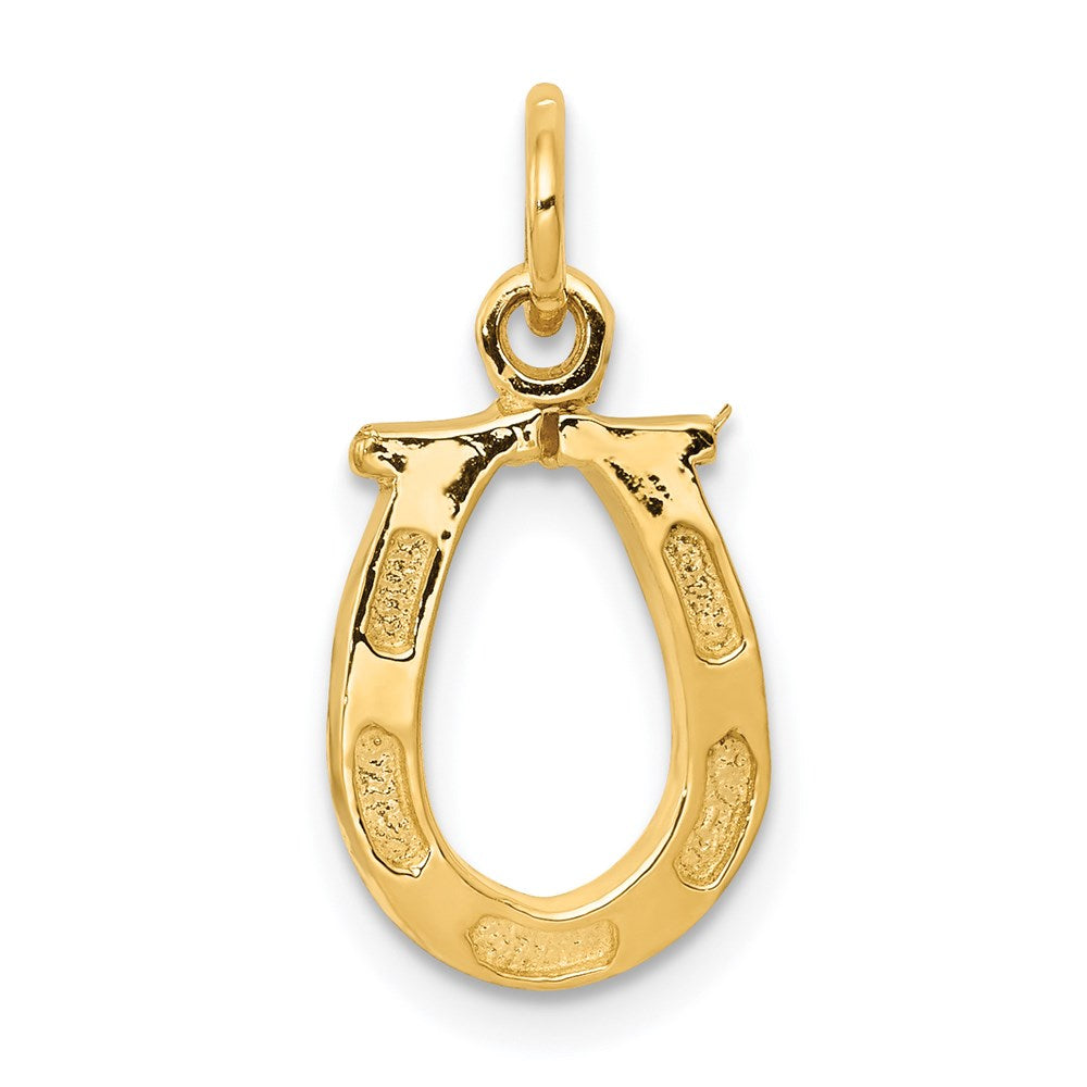 14K Gelbgold Massiv Poliert Hufeisen Charm
