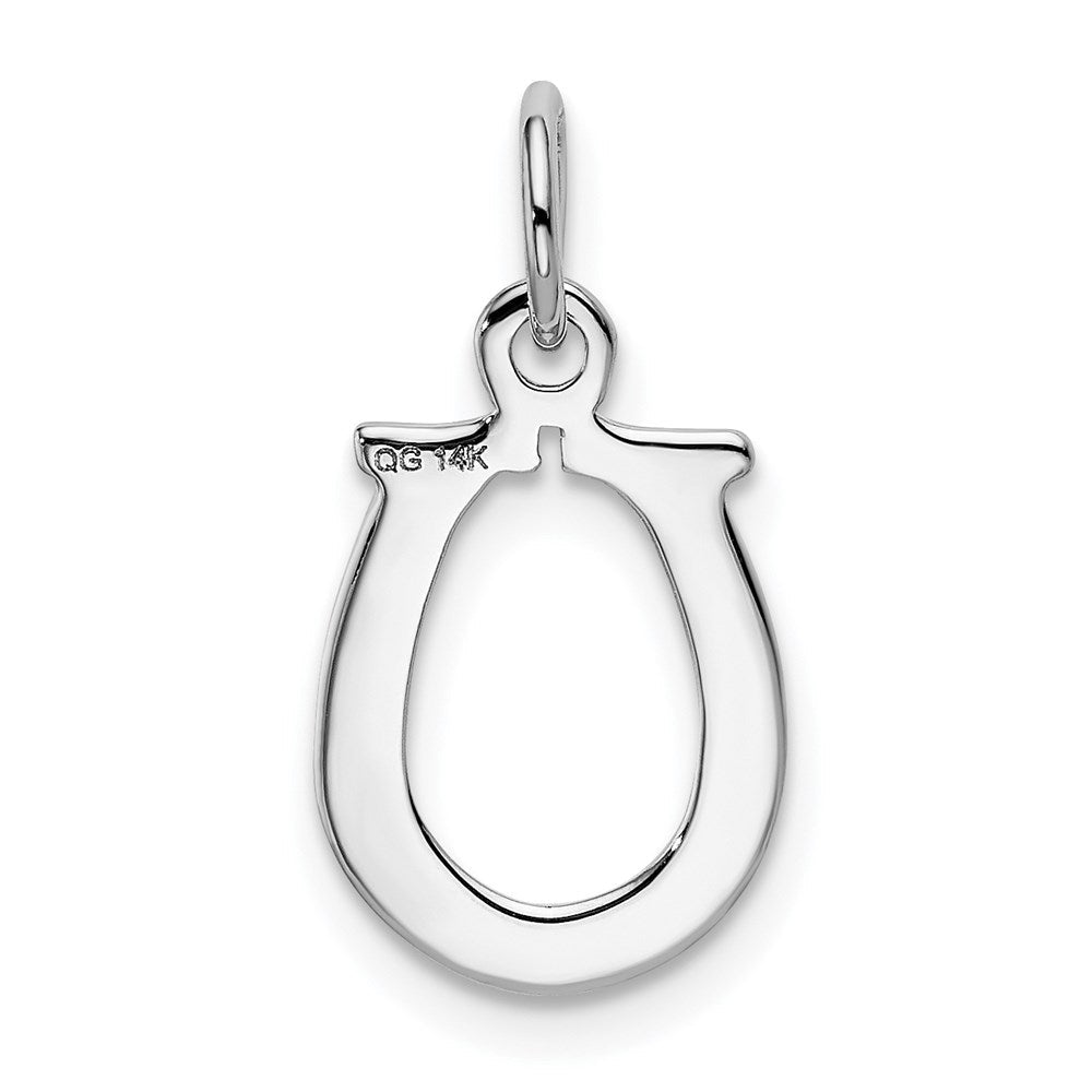 14K Weißgold Massiv Poliert Hufeisen Charm