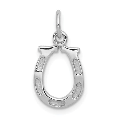 14K Weißgold Massiv Poliert Hufeisen Charm