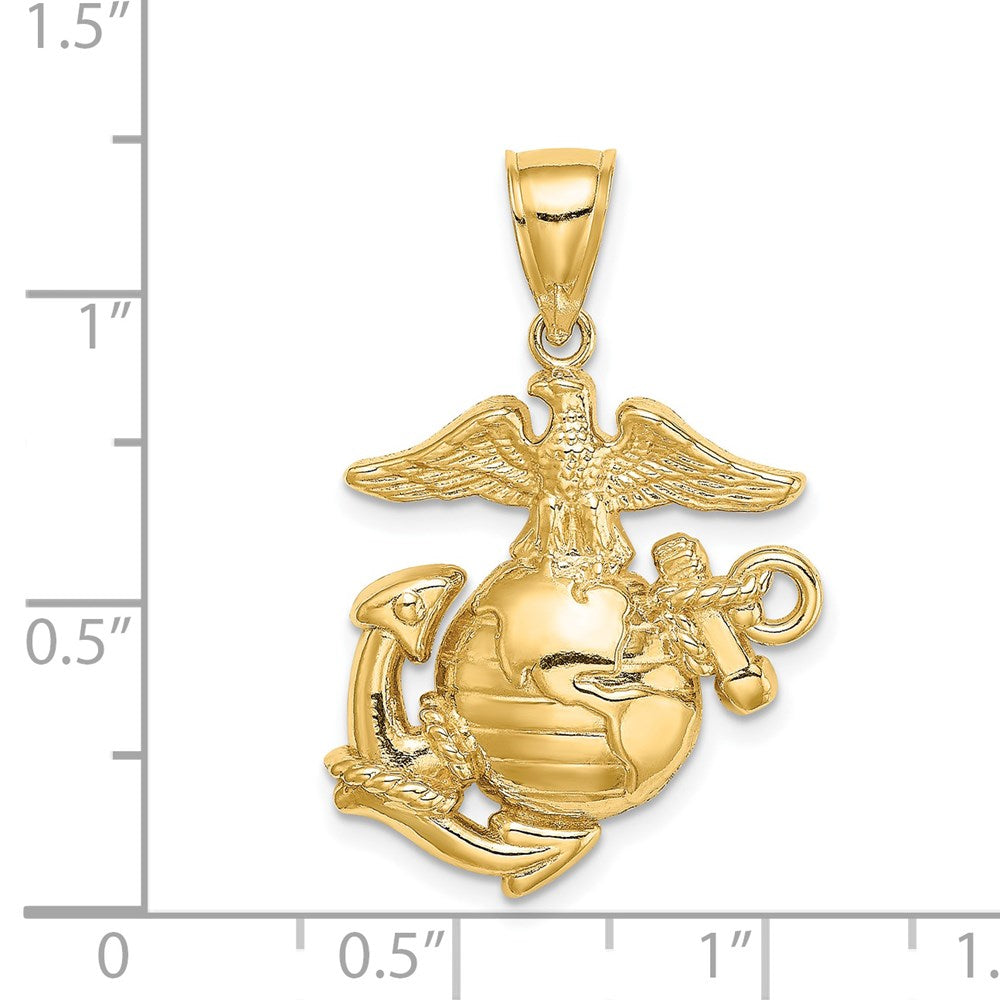 14K Gelbgold Marine Corps Symbol Charm