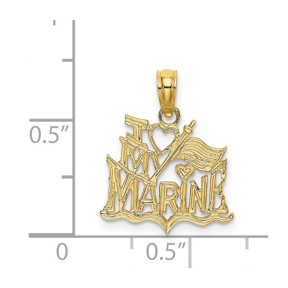 14K Gelbgold I Liebe My Marine Anhänger