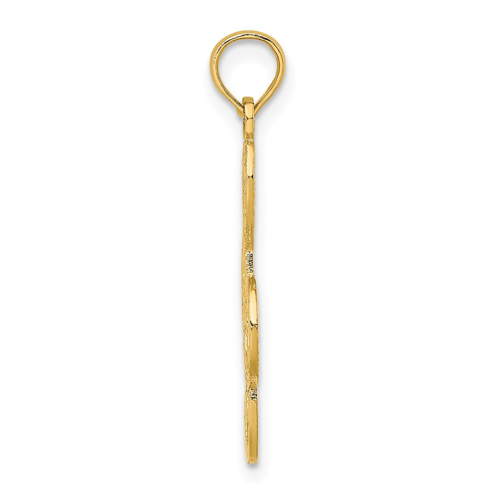 14K Gelbgold Noten Schlüssel Charm