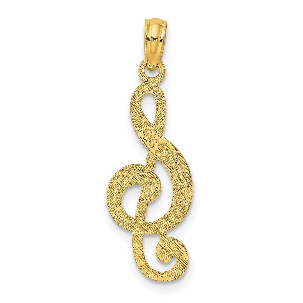 14K Gelbgold Noten Schlüssel Charm