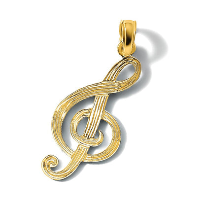 14K Gelbgold Noten Schlüssel Charm