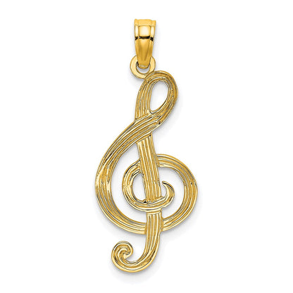 14K Gelbgold Noten Schlüssel Charm