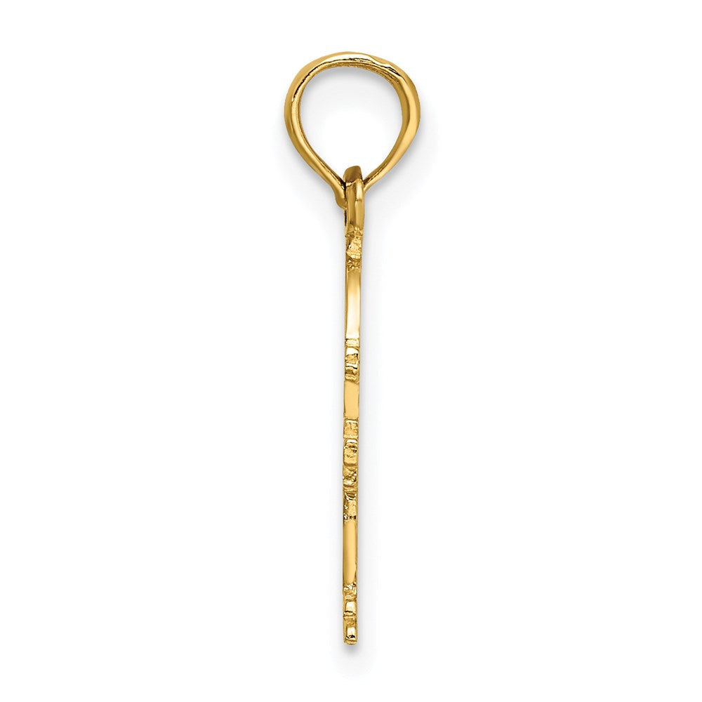 14K Gelbgold Poliert Graviert Feuer Hydrant Charm