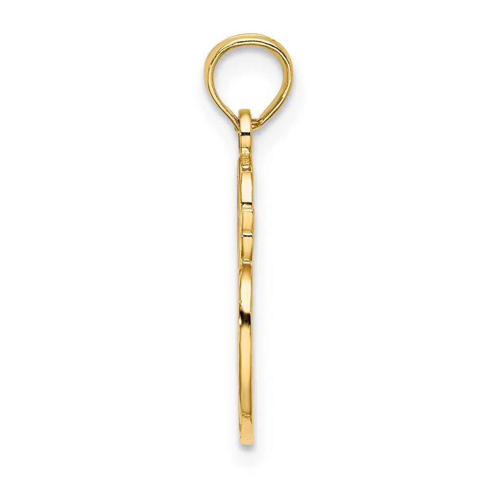 14K Gelbgold Graviert Strukturiert Painters Pallet Charm