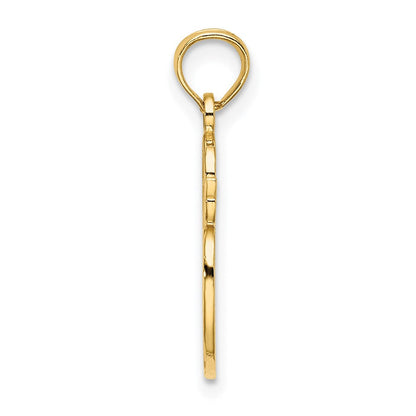 14K Gelbgold Graviert Strukturiert Painters Pallet Charm