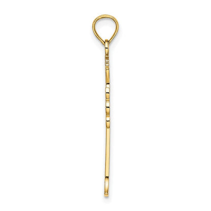 14K Gelbgold Doppelt Sided Graviert Kreuz Charm