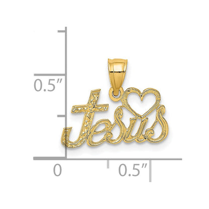 14K Gelbgold Liebe Jesus Schreibschrift Charm