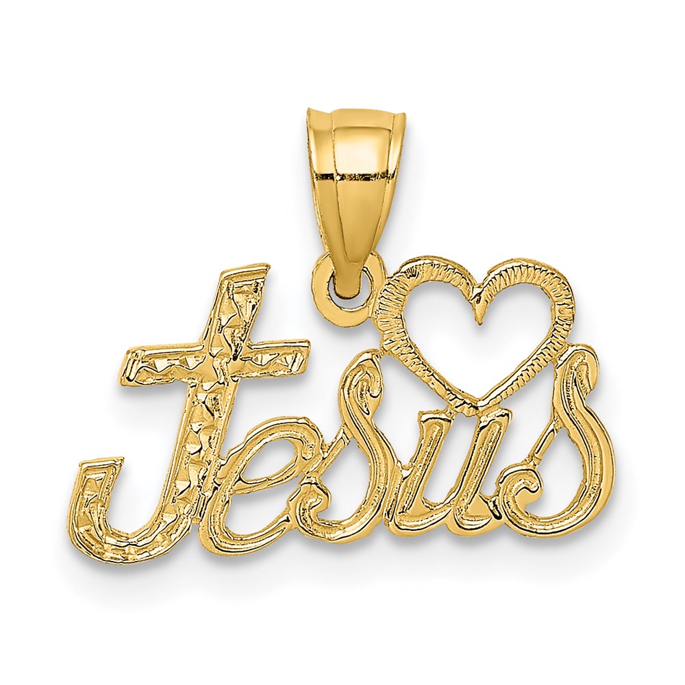 14K Gelbgold Liebe Jesus Schreibschrift Charm