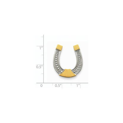 14K Gelb & Rhodium Gold & Rhodium Poliert Hufeisen Anhänger