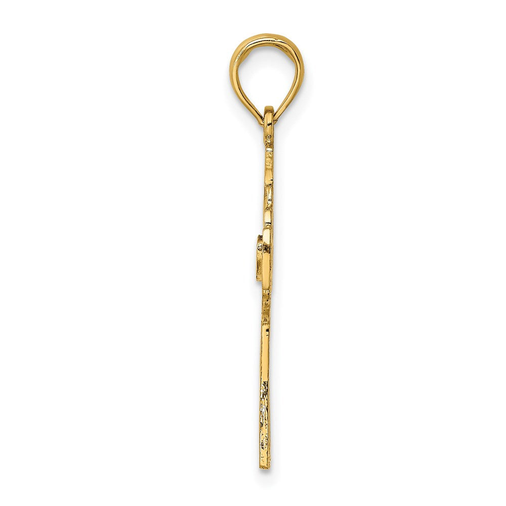 14K Gelbgold Claddagh Kreuz Charm