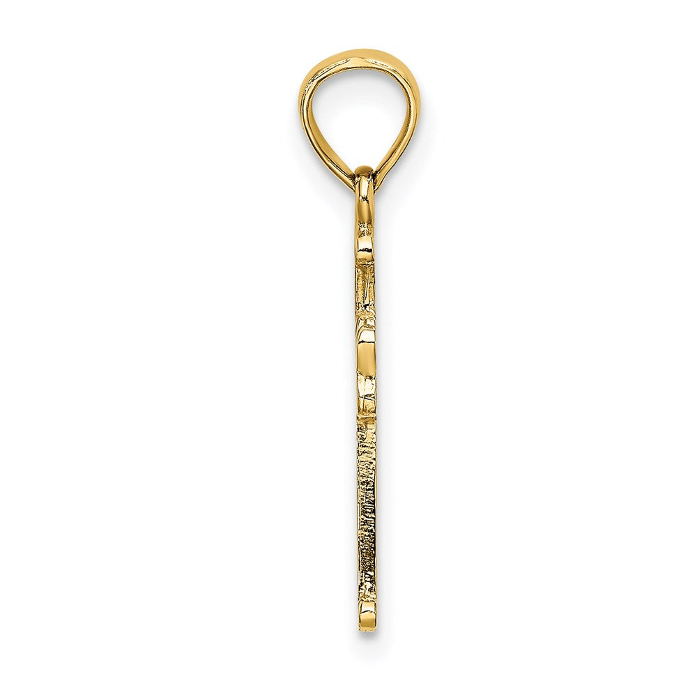 14K Gelbgold 4-leaf Klee Kreuz Charm