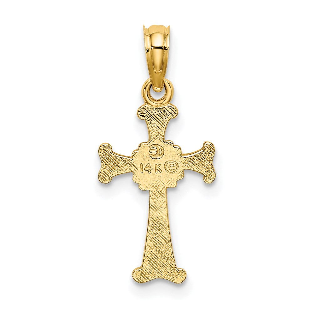 14K Gelbgold 4-leaf Klee Kreuz Charm