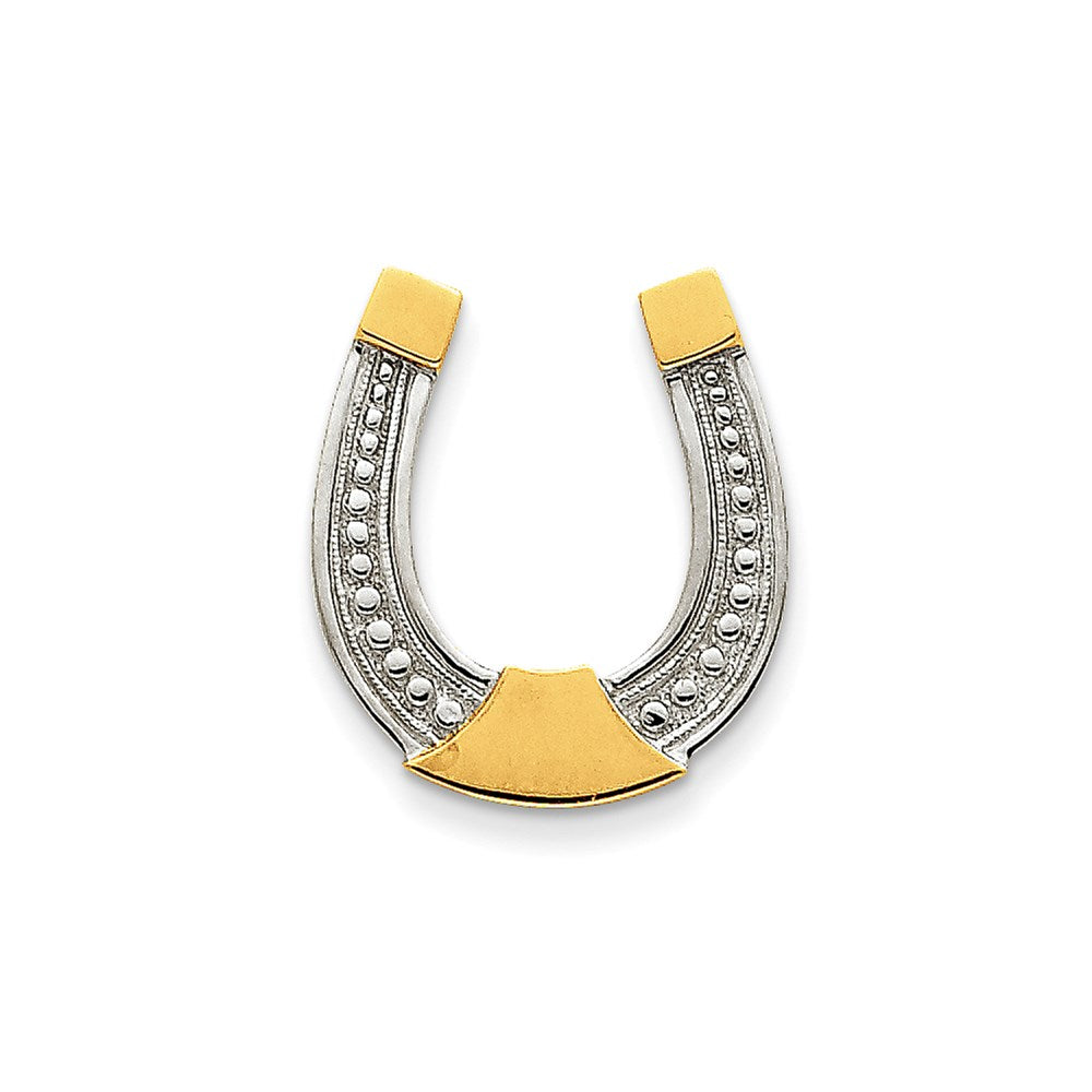 14K Gelb & Rhodium Gold & Rhodium Poliert Hufeisen Anhänger