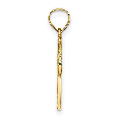 14K Gelbgold Massiv Kreuz mit Memoire Rings Charm