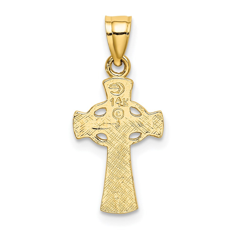 14K Gelbgold Massiv Kreuz mit Memoire Rings Charm