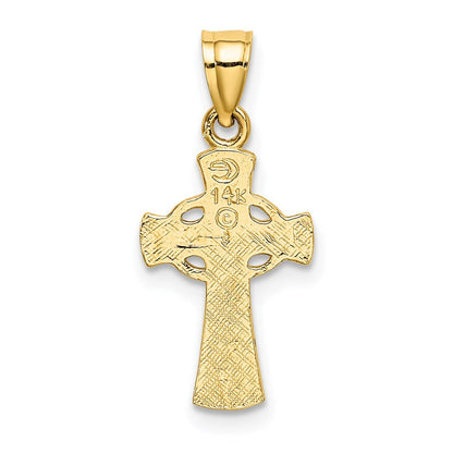 14K Gelbgold Massiv Kreuz mit Memoire Rings Charm