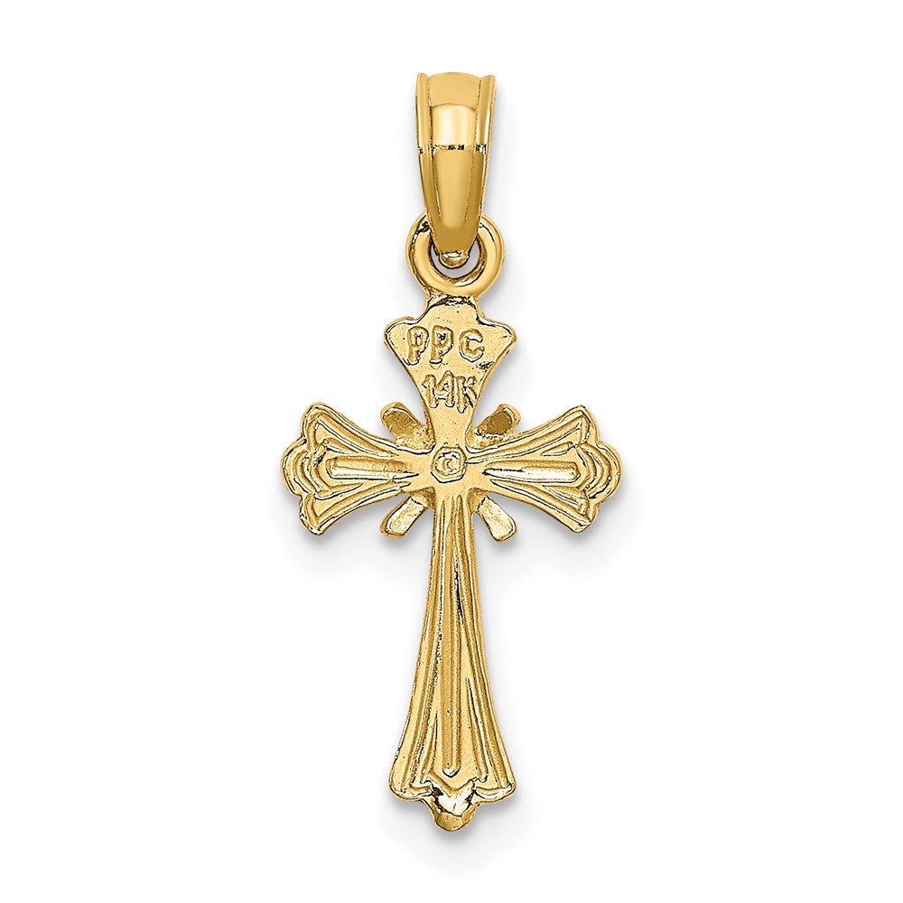 14K Gelbgold Graviert Klein Kreuz mit X Mittig Charm