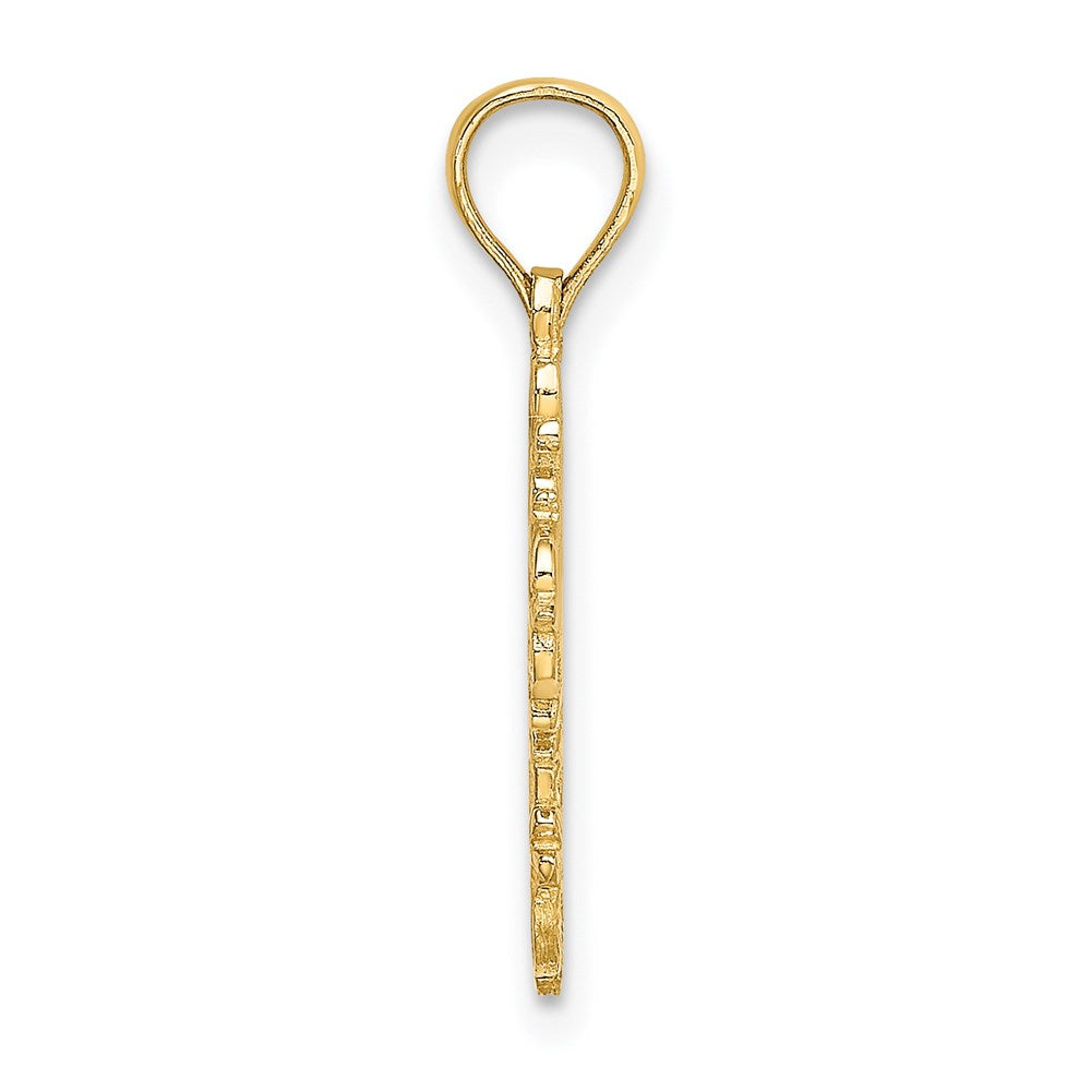 14K Gelbgold Ausgeschnitten Delicate Kreuz Charm