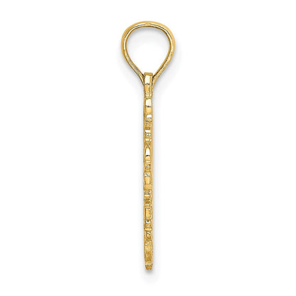 14K Gelbgold Ausgeschnitten Delicate Kreuz Charm