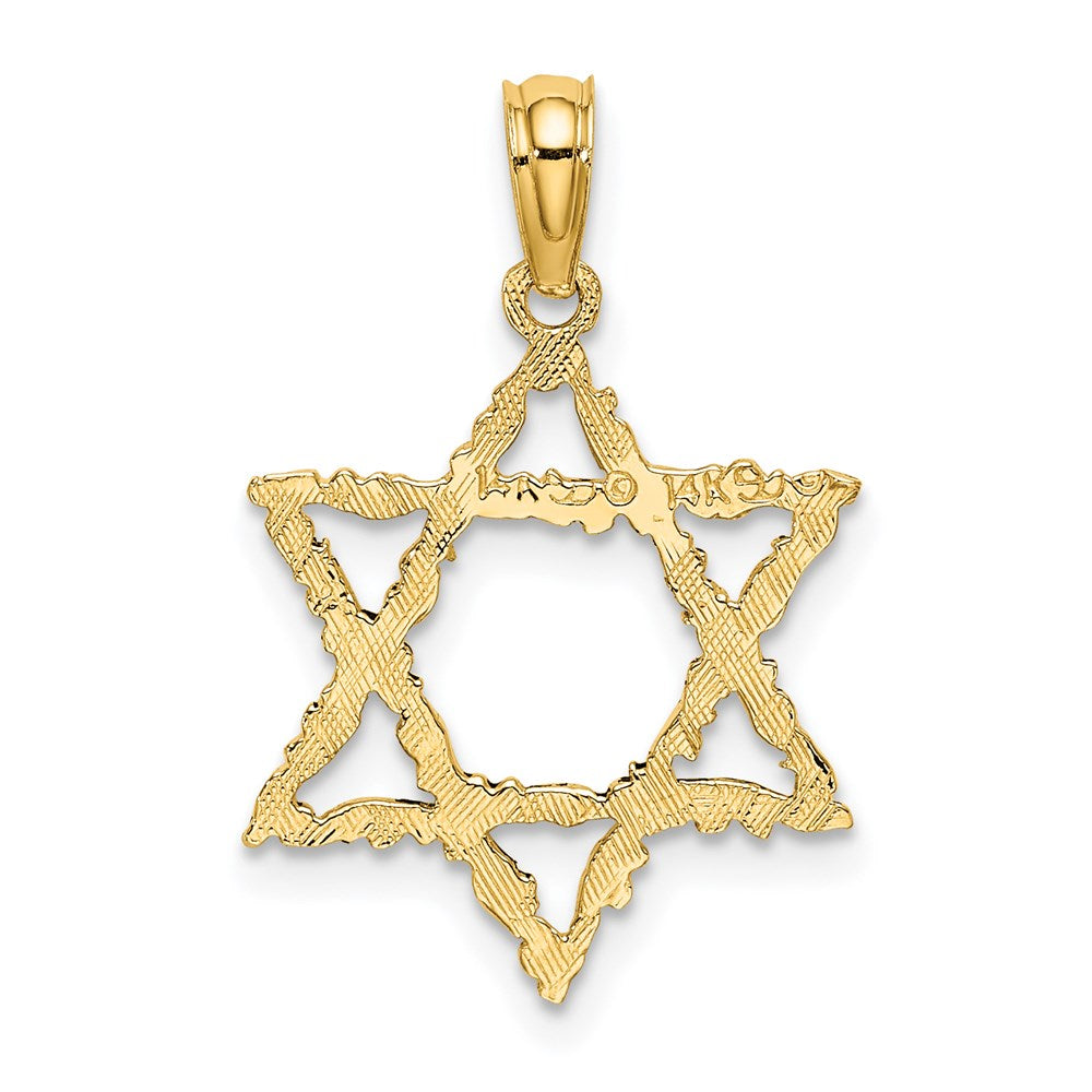 14K Gelbgold Stern Of David Charm
