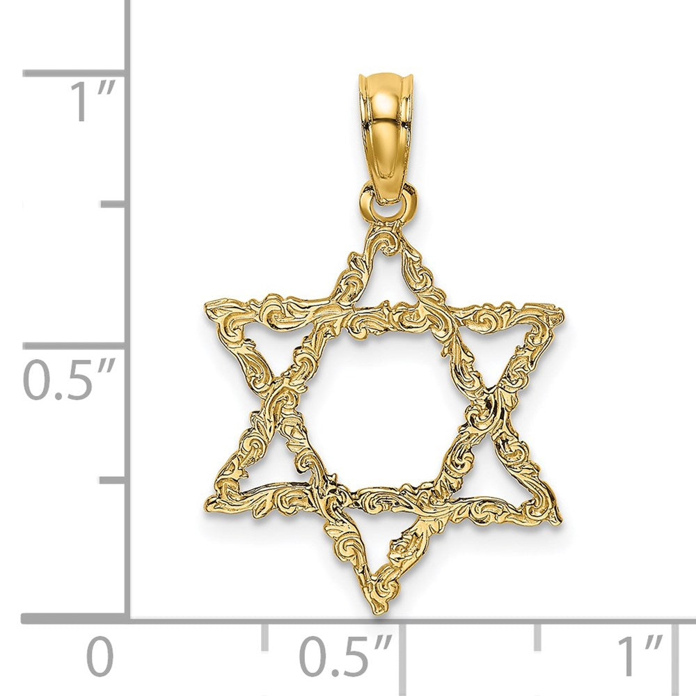 14K Gelbgold Stern Of David Charm