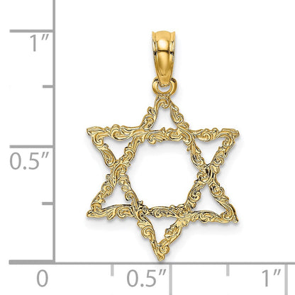 14K Gelbgold Stern Of David Charm
