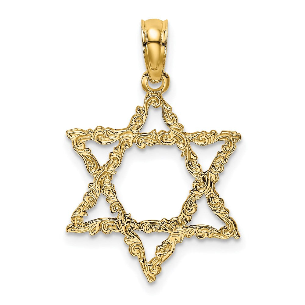 14K Gelbgold Stern Of David Charm